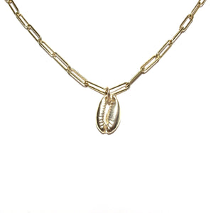 long link chain cowrie necklace