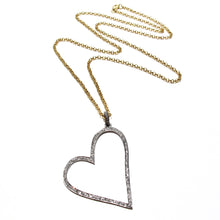 Load image into Gallery viewer, large pave diamond heart necklace