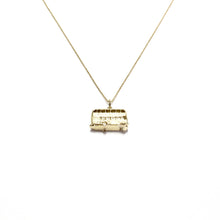 Load image into Gallery viewer, vintage gold double decker london bus charm necklace
