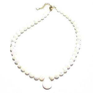 mother of pearl teardrop necklace