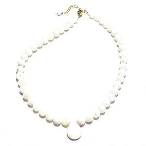 mother of pearl teardrop necklace