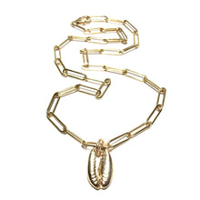 Load image into Gallery viewer, long link chain cowrie necklace