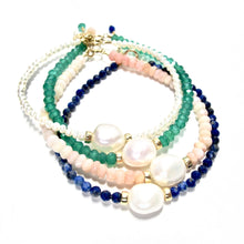 Load image into Gallery viewer, baroque pearl &amp; lapis lazuli bracelet
