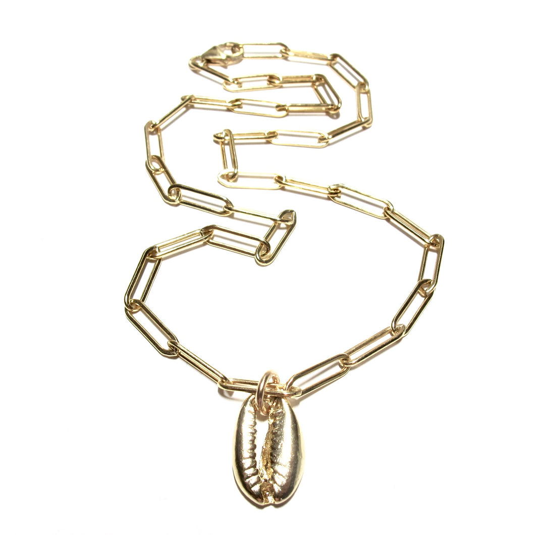 long link chain cowrie necklace