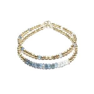 dotted moss aquamarine medium faceted beads bracelet