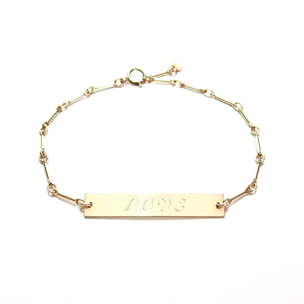 love engraved ID bracelet