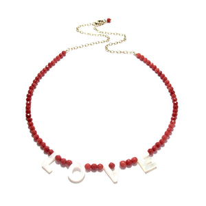 love necklace red sea bamboo coral