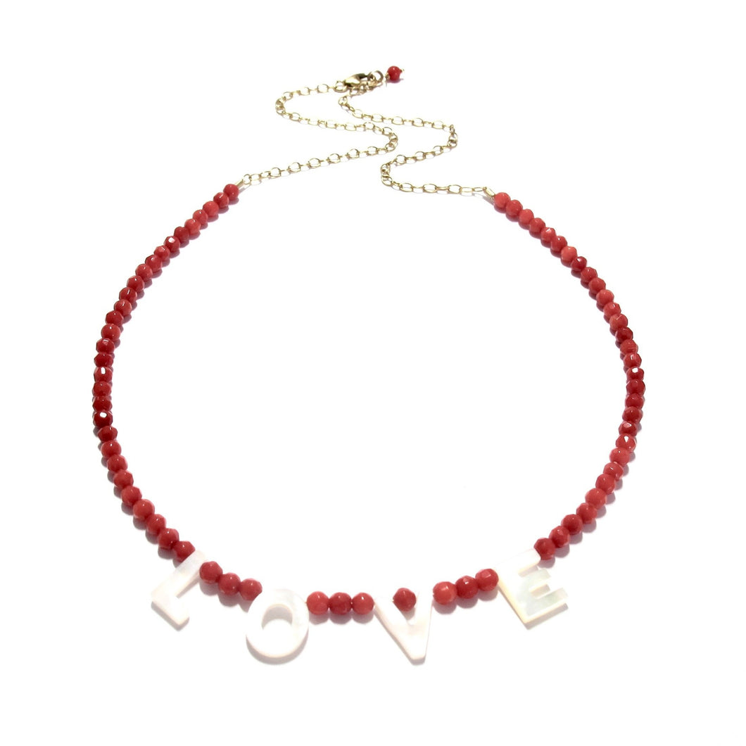 love necklace red sea bamboo coral
