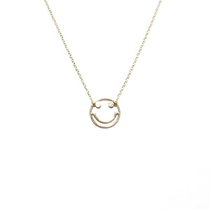 9ct gold smiley chain necklace