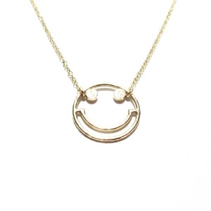 9ct gold smiley chain necklace