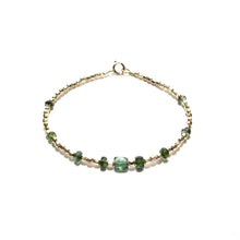 Load image into Gallery viewer, tourmaline gemstones &amp; gold beads bracelet (choice of colours)