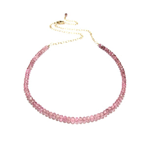 pink tourmaline gemstones necklace