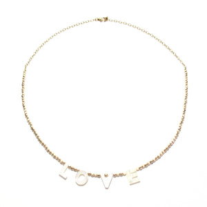 love necklace gold beads