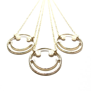9ct gold smiley chain necklace