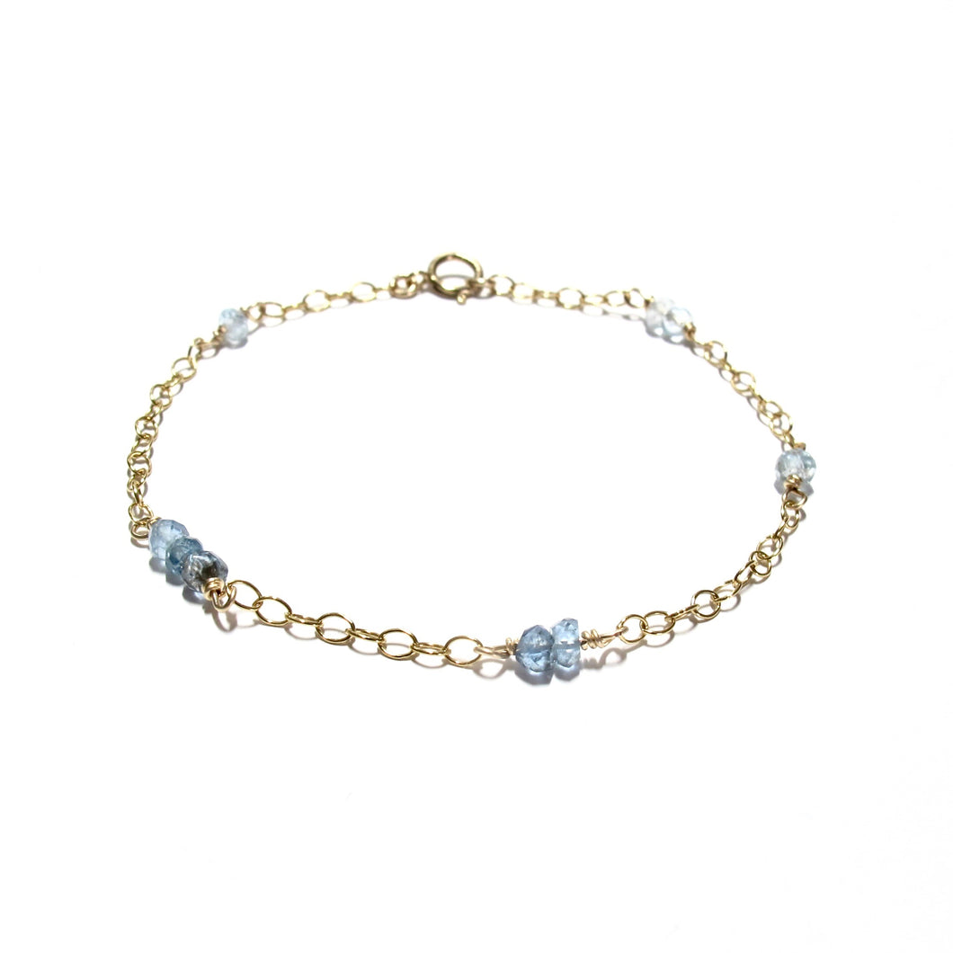 chain and moss aquamarine bracelet