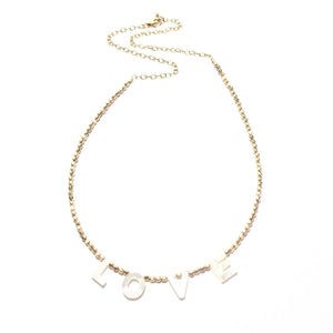 love necklace gold beads