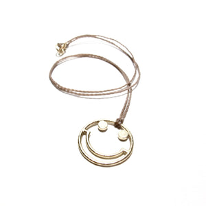 9ct gold smiley cord necklace