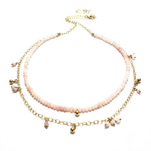 Load image into Gallery viewer, shaded pink opal double necklace