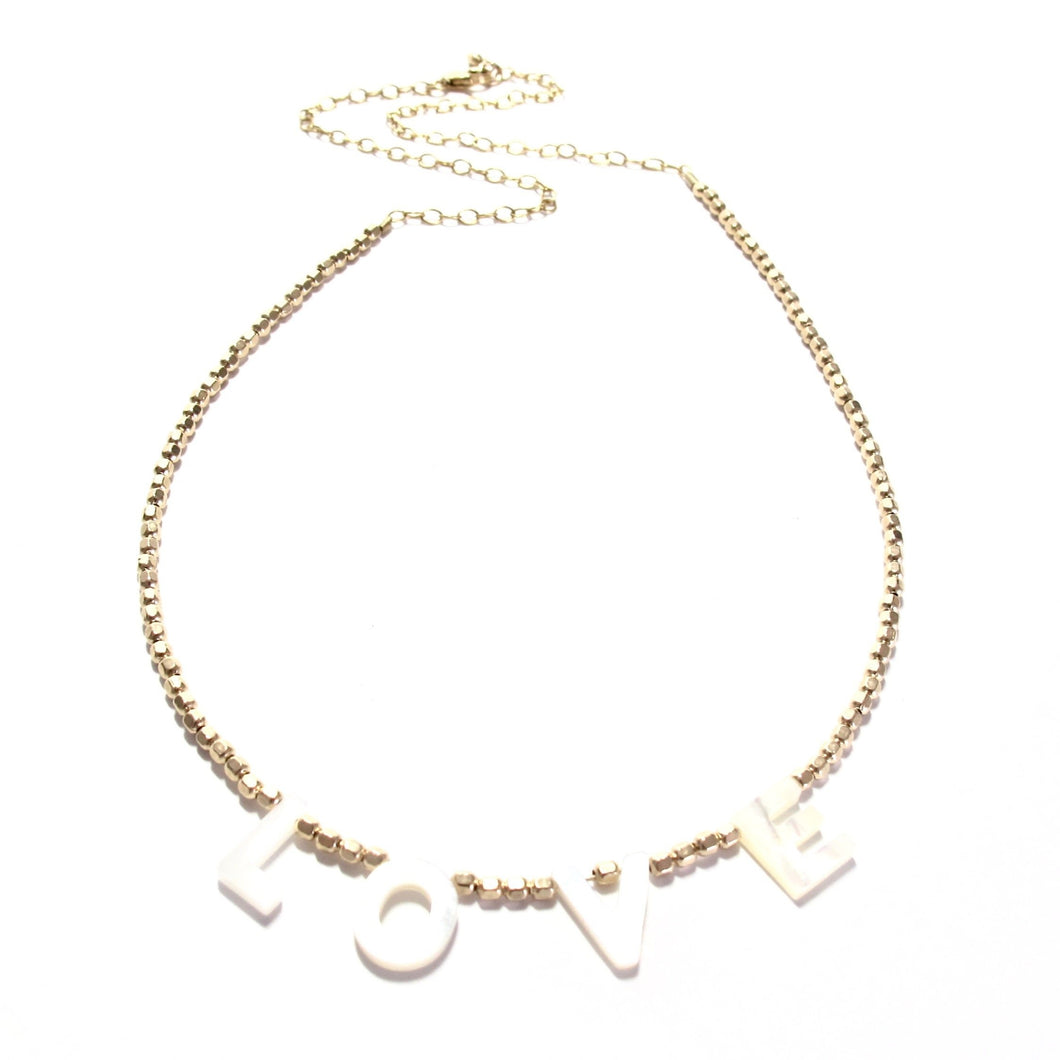 love necklace gold beads