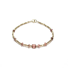 Load image into Gallery viewer, tourmaline gemstones &amp; gold beads bracelet (choice of colours)