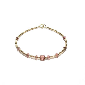tourmaline gemstones & gold beads bracelet (choice of colours)