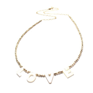 love necklace gold beads