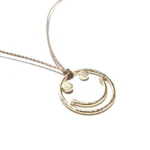 9ct gold smiley cord necklace