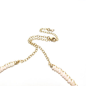 shaded pink opal double necklace