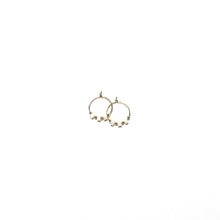 Load image into Gallery viewer, mother of pearl heishi small hoop earrings