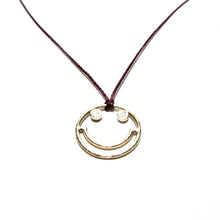 Load image into Gallery viewer, 9ct gold smiley cord necklace