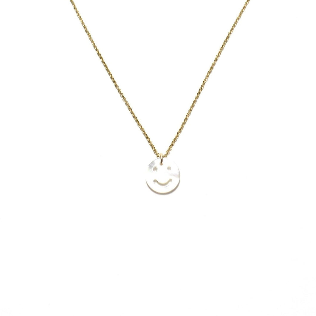 mother of pearl smiley necklace (choice of chains)