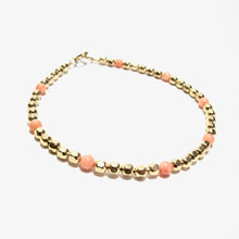 Load image into Gallery viewer, dotted coral medium faceted beads bracelet