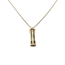Load image into Gallery viewer, vintage gold pillar box charm necklace