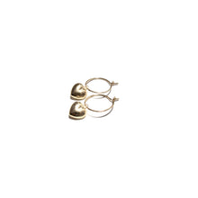 Load image into Gallery viewer, puffy heart small hoops