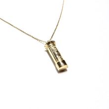 Load image into Gallery viewer, vintage gold pillar box charm necklace