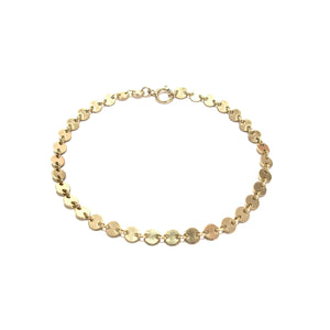 gold chain of discs bracelet