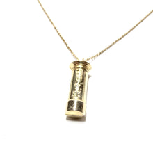 Load image into Gallery viewer, vintage gold pillar box charm necklace