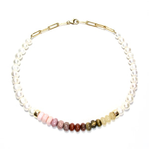 happy necklace sunset pearls