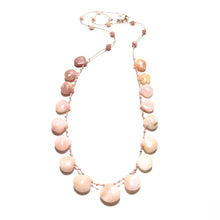 Load image into Gallery viewer, pink opal knotted silk necklace