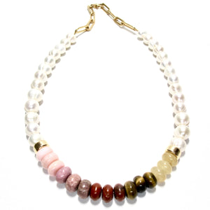happy necklace sunset pearls