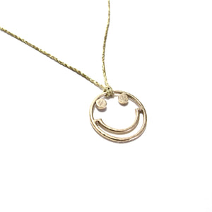 9ct gold smiley cord necklace