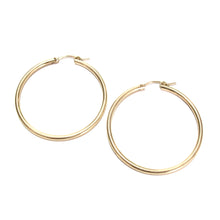 Load image into Gallery viewer, large plain gold hoops