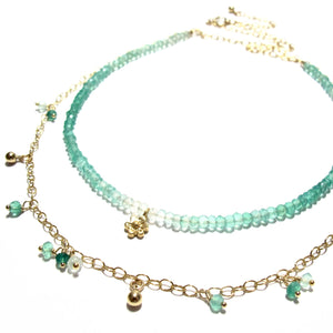 shaded green onyx double necklace