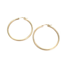 Load image into Gallery viewer, large plain gold hoops