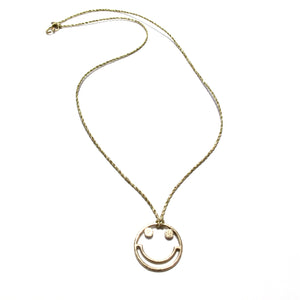 9ct gold smiley cord necklace