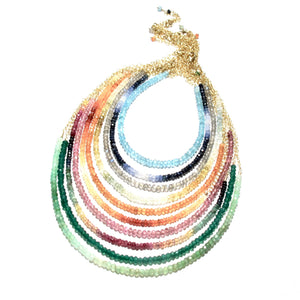 shaded blue sapphire gemstones necklace
