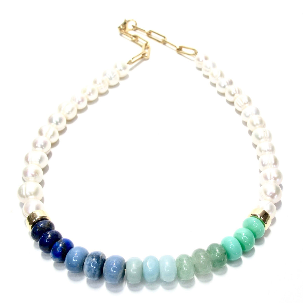 happy necklace ocean pearls