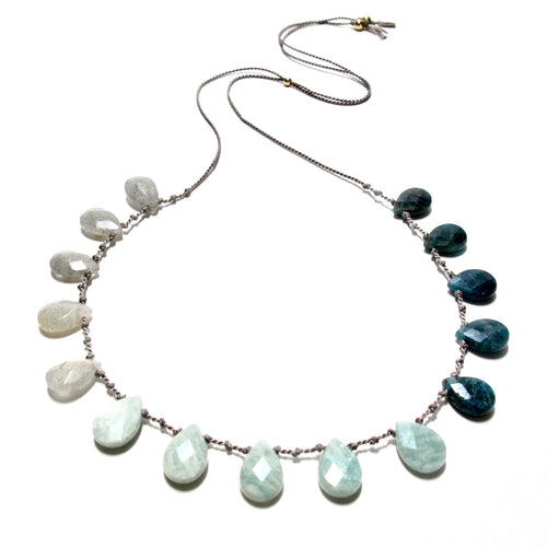 shaded trio knotted silk necklace