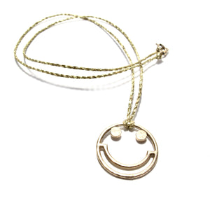 9ct gold smiley cord necklace
