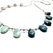 Load image into Gallery viewer, shaded trio knotted silk necklace